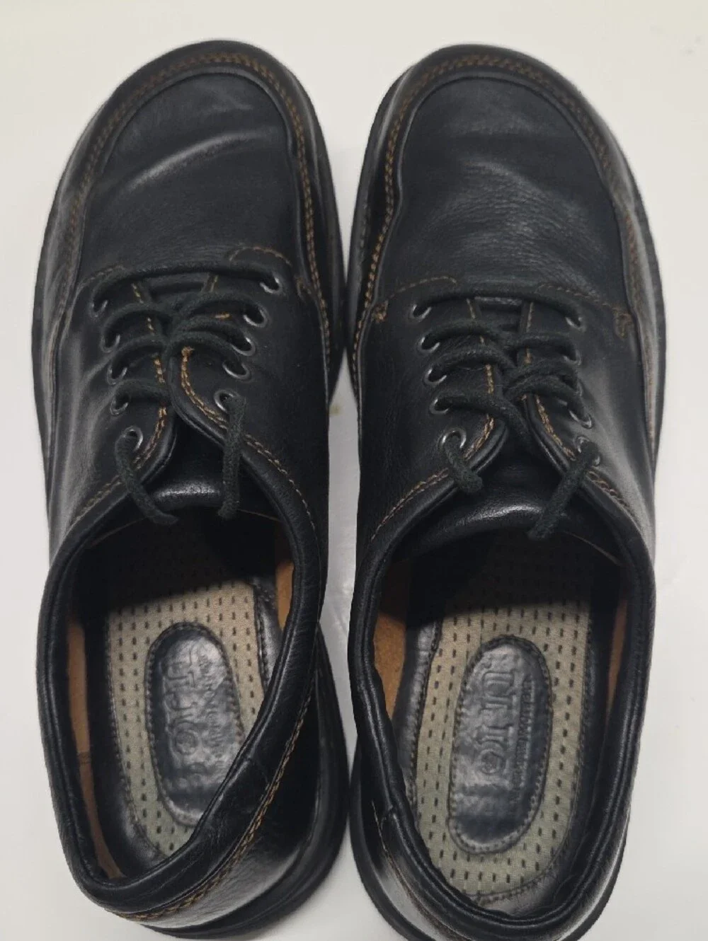 Born Mens Black Leather Lace-Up Derbys Size 12